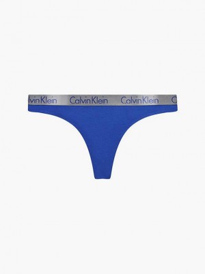 Blue Calvin Klein Radiant Cotton Women Thong | DLCY-45719
