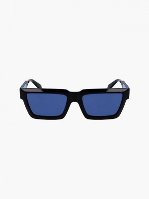 Blue Calvin Klein Rectangle Women Sunglasses | XZNR-21693