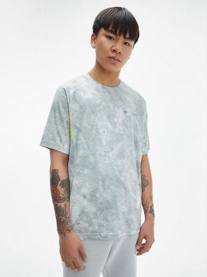 Blue Calvin Klein Recycled Polyester Gym Men T-Shirt | HSQC-57164