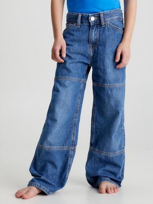Blue Calvin Klein Relaxed Skater Boys's Jeans | JNTK-96510