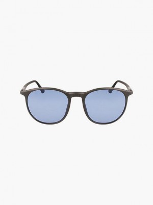 Blue Calvin Klein Round Men Sunglasses | UIAW-91354