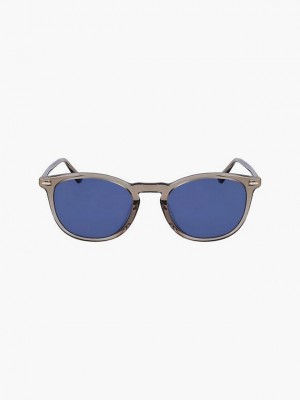 Blue Calvin Klein Round Women Sunglasses | VYDP-23879