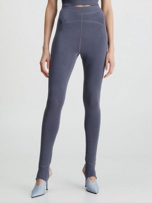 Blue Calvin Klein Skinny Scuba Women Leggings | ONVE-37948
