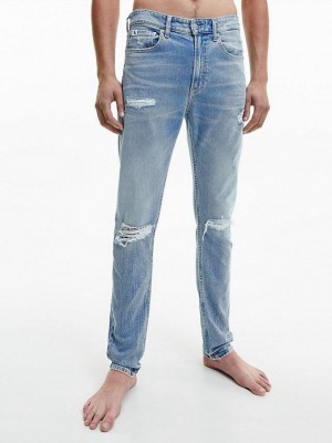 Blue Calvin Klein Slim Tapered Men Jeans | UCTY-61058
