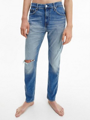 Blue Calvin Klein Slim Tapered Men Jeans | PFQT-03216