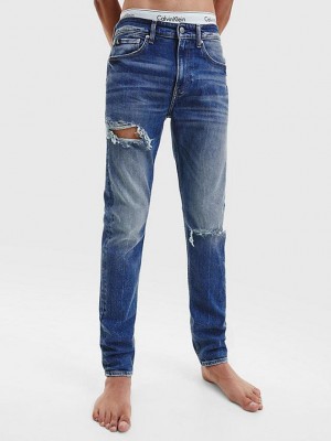 Blue Calvin Klein Slim Tapered Men Jeans | KEPY-46092
