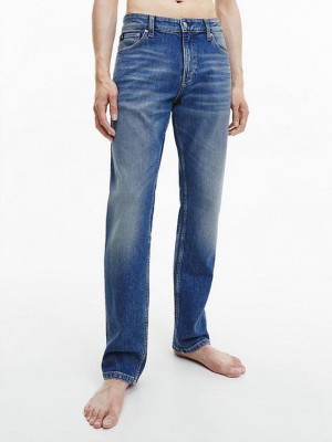 Blue Calvin Klein Straight Men Jeans | UCBO-69410