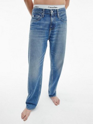 Blue Calvin Klein Straight Men Jeans | VMUS-86075