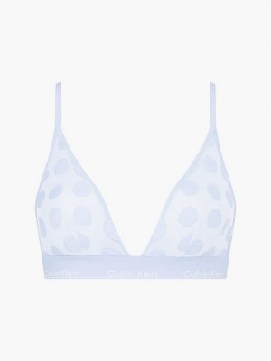 Blue Calvin Klein Triangle - Modern Cotton Women Bra | RLEM-48172