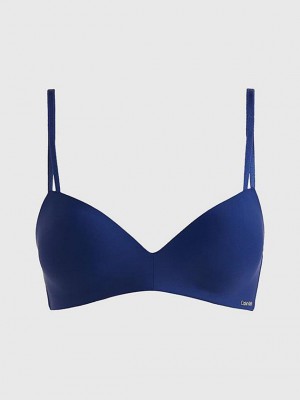 Blue Calvin Klein Wireless Push-Up - Seductive Comfort Women Bra | LKNH-02831