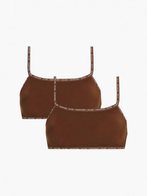 Brown Calvin Klein 2 Pack String - CK One Women Bra | QLRD-29830