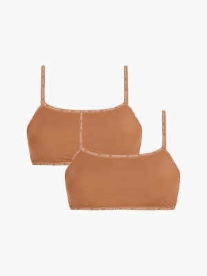 Brown Calvin Klein 2 Pack String - CK One Women Bra | DGAB-93206