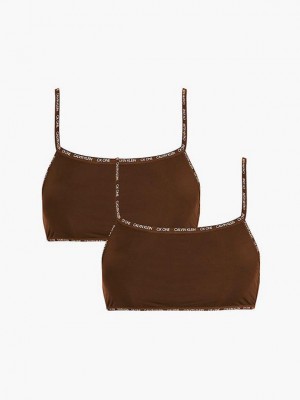 Brown Calvin Klein 2 Pack String - CK One Women Bra | RYUK-30598