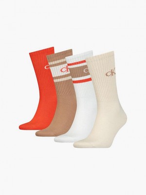 Brown Calvin Klein 4 Pack Crew Gift Set Men Socks | PBEF-24671