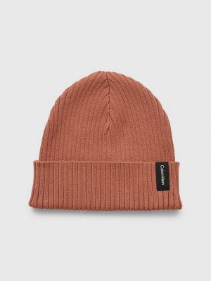 Brown Calvin Klein Classic Men Beanie | KLWQ-04635