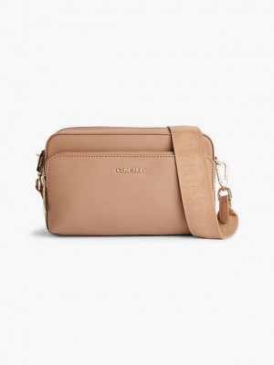 Brown Calvin Klein Large Recycled Crossbody Women Bags | KSGE-59310