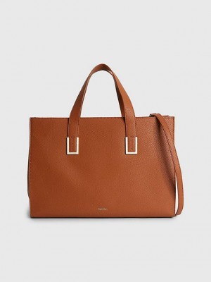 Brown Calvin Klein Large Recycled Tote Women Bags | MRSB-51927