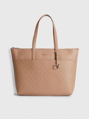 Brown Calvin Klein Large Recycled Tote Women Bags | VCMI-63540