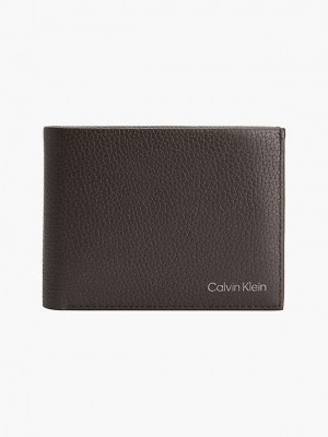 Brown Calvin Klein Leather Rfid Billfold Men Wallet | AQKO-69428