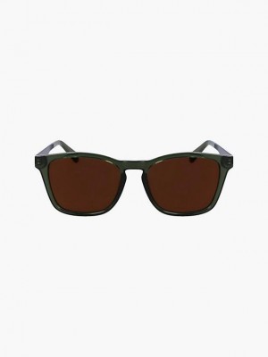 Brown Calvin Klein Rectangle Men Sunglasses | XTED-63725