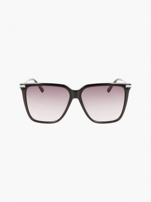Brown Calvin Klein Rectangle Women Sunglasses | GVXM-67134