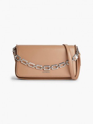 Brown Calvin Klein Recycled Shoulder With Chain Women Bags | VYRP-86251