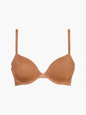 Brown Calvin Klein T-Shirt - Perfectly Fit Flex Women Bra | CMVY-08612