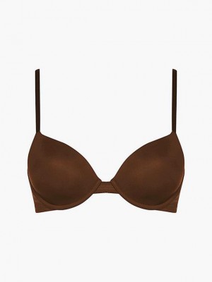 Brown Calvin Klein T-Shirt - Perfectly Fit Flex Women Bra | GRCO-17369
