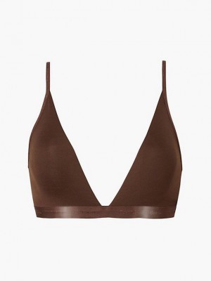 Brown Calvin Klein Triangle - Form To Body Women Bra | ZSWM-58073