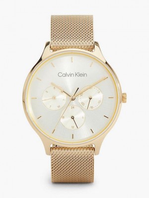 Gold Calvin Klein Timeless Multifunction Women Watch | KTNW-16794