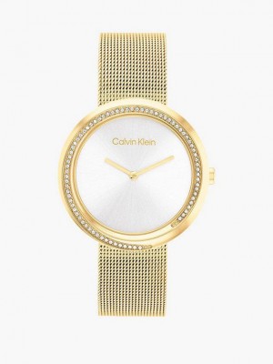 Gold Calvin Klein Twist Women Watch | CHNE-47986