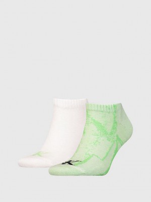 Green Calvin Klein 2 Pack Ankle Men Socks | YWBF-65041