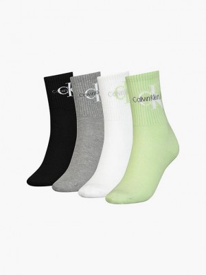 Green Calvin Klein 4 Pack Crew Gift Set Women Socks | SART-56149
