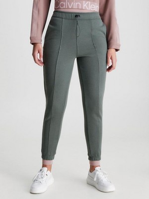 Green Calvin Klein Cotton Terry Women Joggers | WIQM-56412