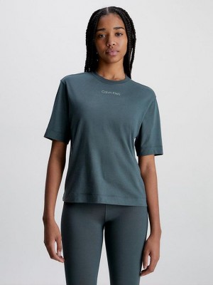 Green Calvin Klein Gym Women T-Shirt | VMSL-18397