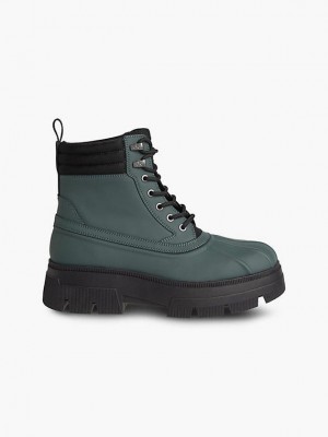 Green Calvin Klein Leather Chunky Men Boots | WDAM-24398