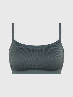 Green Calvin Klein Medium Impact Sports Women Bra | ZKOJ-54126