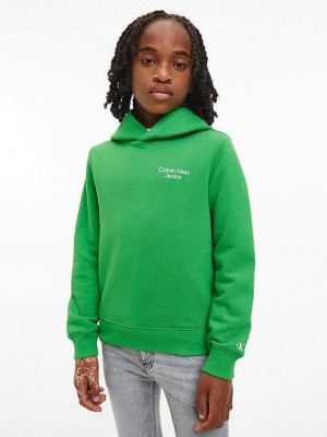 Green Calvin Klein Organic Cotton Boys's Hoodie | TPEC-14270