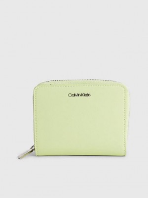 Green Calvin Klein Recycled Rfid Zip Around Women Wallet | URYN-91603