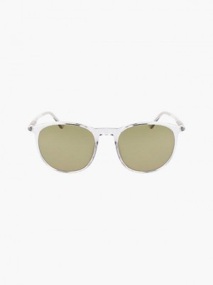 Green Calvin Klein Round Men Sunglasses | HXWI-80264