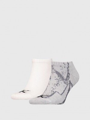 Grey Calvin Klein 2 Pack Ankle Men Socks | HEKB-13754