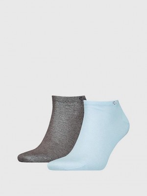Grey Calvin Klein 2 Pack Ankle Men Socks | WBOU-87690