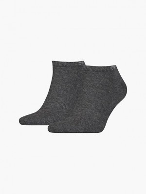 Grey Calvin Klein 2 Pack Ankle Men Socks | NHDO-81279