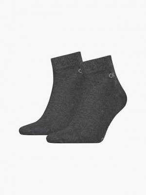 Grey Calvin Klein 2 Pack Ankle Men Socks | BNPV-92368