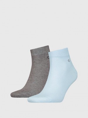 Grey Calvin Klein 2 Pack Ankle Men Socks | QFMK-16749