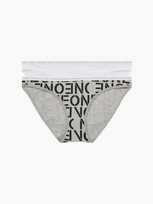 Grey Calvin Klein 2 Pack Bikini - CK One Women Briefs | FGVL-37265