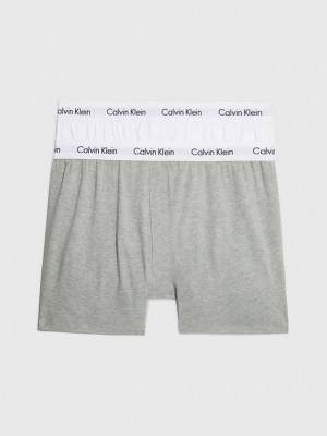 Grey Calvin Klein 2 Pack Boxers - Cotton Stretch Men Briefs | POZN-31208