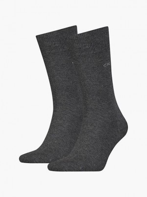 Grey Calvin Klein 2 Pack Classic Crew Men Socks | QTCM-42389