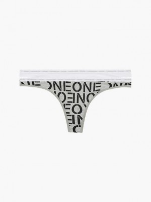 Grey Calvin Klein 2 Pack - CK One Women Thong | ARIU-16048