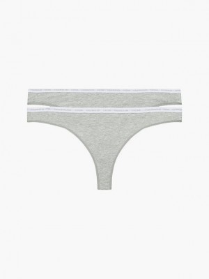 Grey Calvin Klein 2 Pack - CK One Women Thong | ARHL-12539